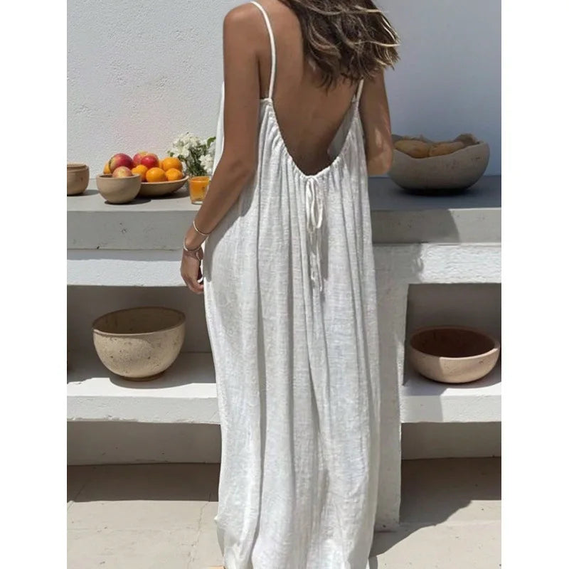 Women’s Strapless Backless Loose Lounge Mini Dress